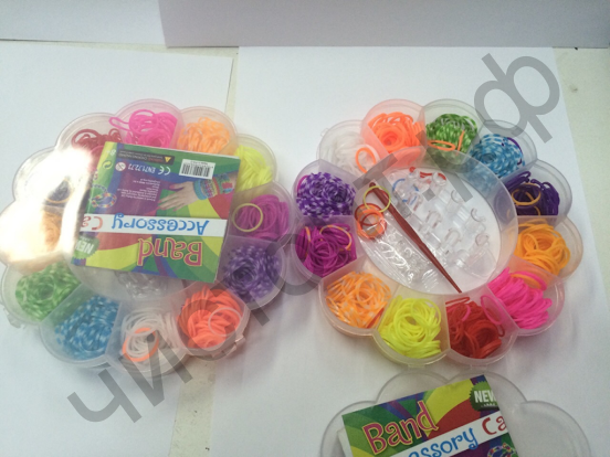 Набор для плетения Rainbow Loom Bands Цветок 1000шт резинок , крючок, клипсы ,станочек для плетения  {2/16}