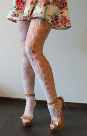 Колготки с рисунком Fiore Исраэль Белые