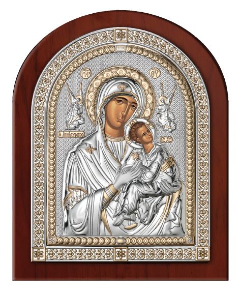 Серебряная икона Дева Мария Амолинта (Благая) Италия, эксклюзивная рамка