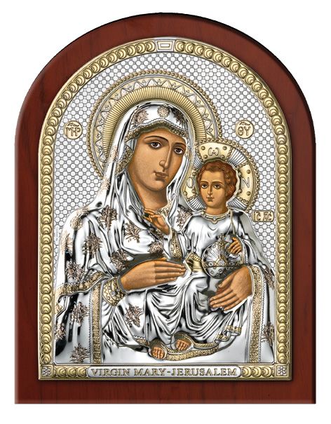 Серебряная икона Божья Матерь Иерусалимская (Италия)