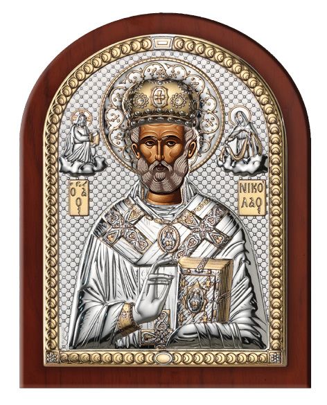 Серебряная икона Святой Николай (Италия)