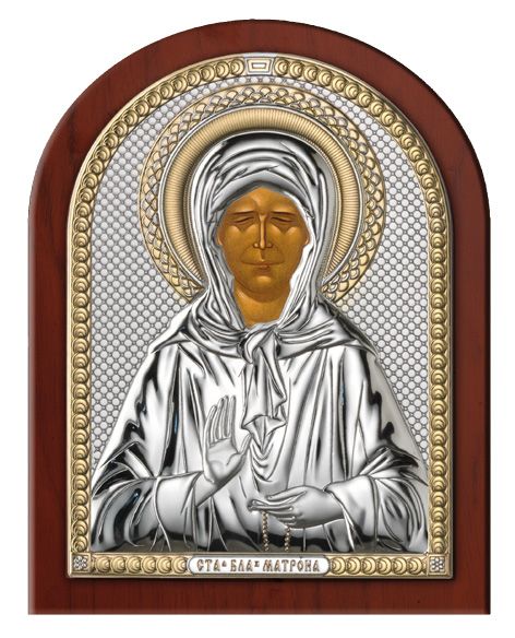 Серебряная икона Святая Матрона (Италия)