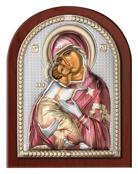 Серебряная икона Божья Матерь Владимирская (Италия)