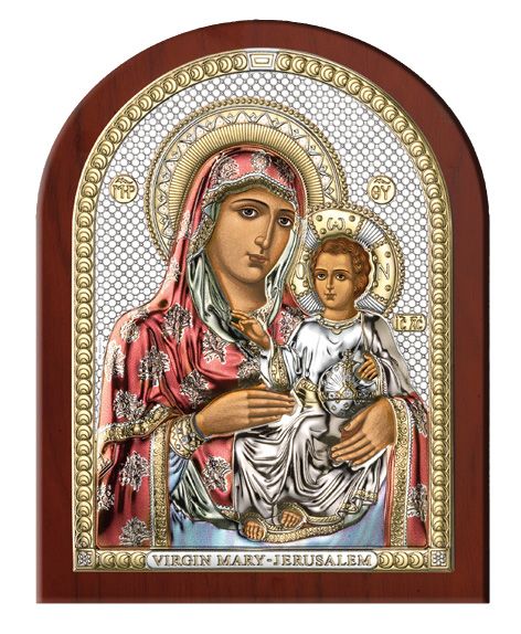 Серебряная икона Божья Матерь Иерусалимская (Италия)