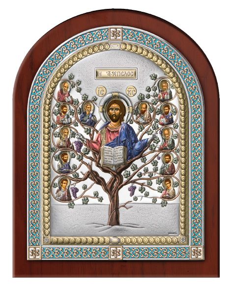 Серебряная икона Древо Жизни в рамке (Италия)
