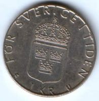 1 крона 1978 г. Швеция