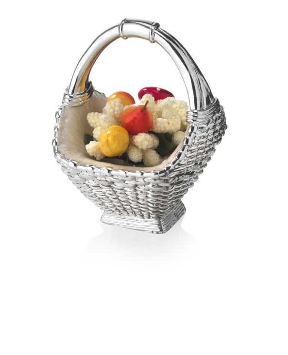Серебряная вазочка-корзинка с фруктами (Италия)