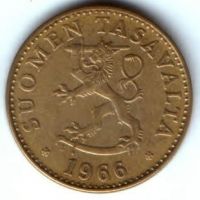 50 пенни 1966 г. Финляндия