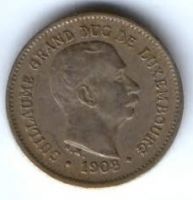 5 сантимов 1908 г. Люксембург