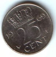 25 центов 1969 г. Нидерланды