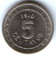 5 сентаво 1910 г. UNC Мексика