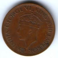 1 цент 1942 г. Цейлон