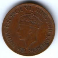 1 цент 1942 г. Цейлон