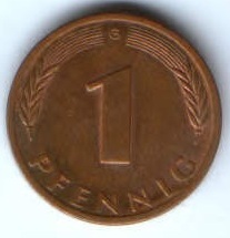 1 пфенниг 1978 г. Германия ФРГ