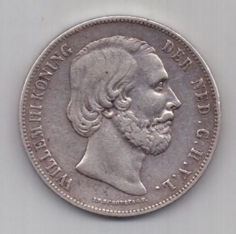 2 1/2 гульдена 1858 г. редкий год. Нидерланды