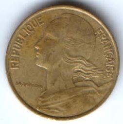 10 сантимов 1990 г. Франция