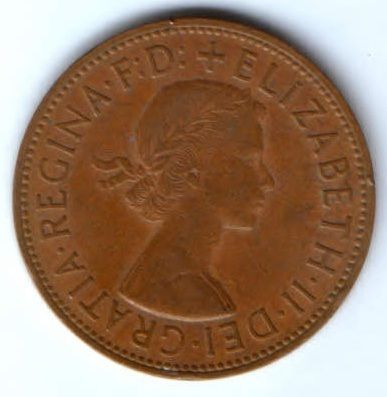 1 пенни 1966 г. Великобритания