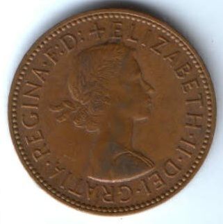 1/2 пенни 1966 г. Великобритания