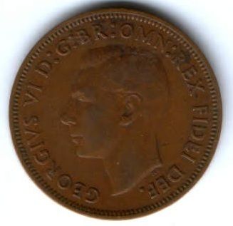 1/2 пенни 1952 г. Великобритания