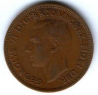 1/2 пенни 1952 г. Великобритания
