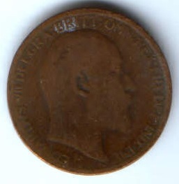 1 фартинг 1908 г. Великобритания