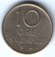 10 эре 1973 г. Швеция
