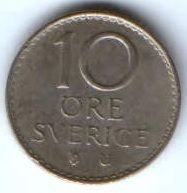10 эре 1973 г. Швеция