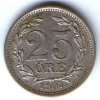 25 эре 1907 г. Швеция