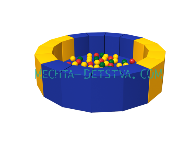 Сухой бассейн с шариками «16 граней» ДМФ-МК-14.19.01