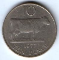 10 пенсов 1977 г. Гернси