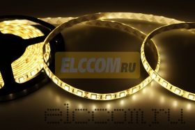 LED лента герметичная в силиконе, ширина 10 мм, IP65, SMD 5050, 60 диодов/метр, 12V, цвет светодиодов теплый белый