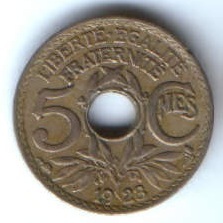 5 сантимов 1923 г. Франция
