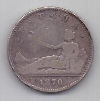 1 песета 1870 г.  Испания