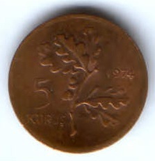 5 куруш 1974 г. Турция