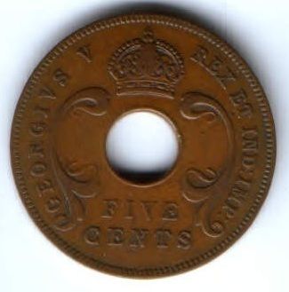 5 центов 1935 г. Восточная Африка