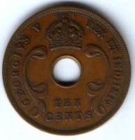 10 центов 1935 г. Восточная Африка