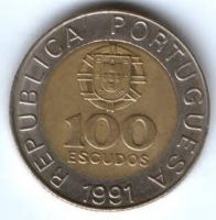 100 эскудо 1991 г. Португалия