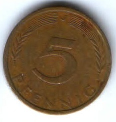 5 пфеннигов 1972 г. Германия ФРГ