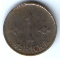 1 марка 1954 г. Финляндия