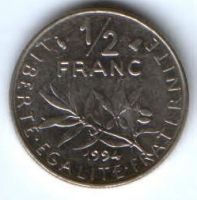 1/2 франка 1994 г. Франция