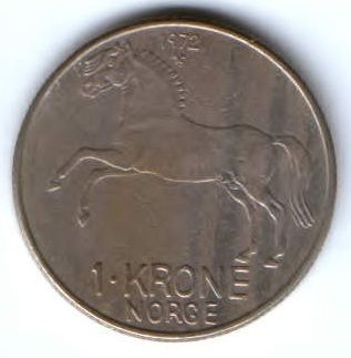 1 крона 1972 г. Норвегия