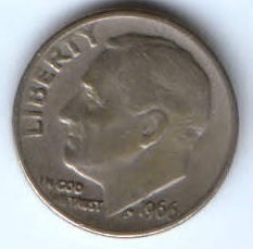 1 дайм 1966 г. США