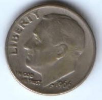 1 дайм 1966 г. США
