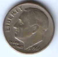 1 дайм 1966 г. США