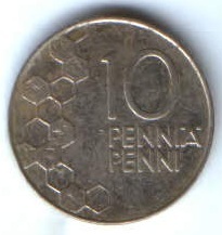 10 пенни 1993 г. Финляндия