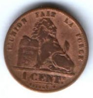 1 сантим 1907 г. Бельгия DES BELGES