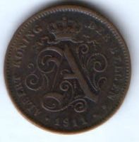 2 сантима 1911 г. Бельгия