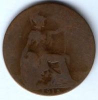 1/2 пенни 1918 г. Великобритания