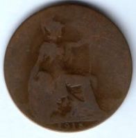 1/2 пенни 1918 г. Великобритания