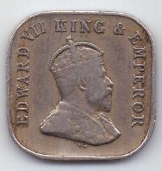 5 центов 1909 г. Цейлон . Великобритания